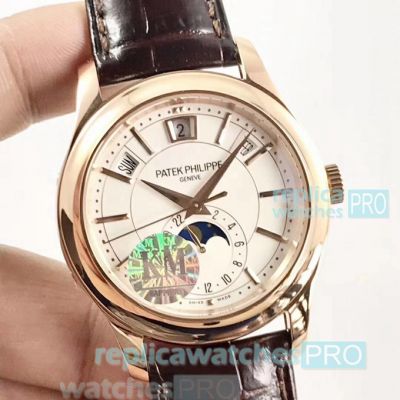 Swiss Copy Patek Philippe Complications Annual Calendar White Dial Watch